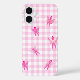 Butterfly Pink Ribbons For Breast Cancer Survivor iPhone 16 Case