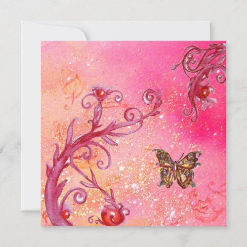 BUTTERFLYPINK SPARKLES Elegant Wedding Party Invitation