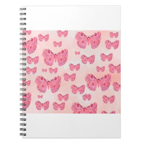 butterfly pink water color notebook