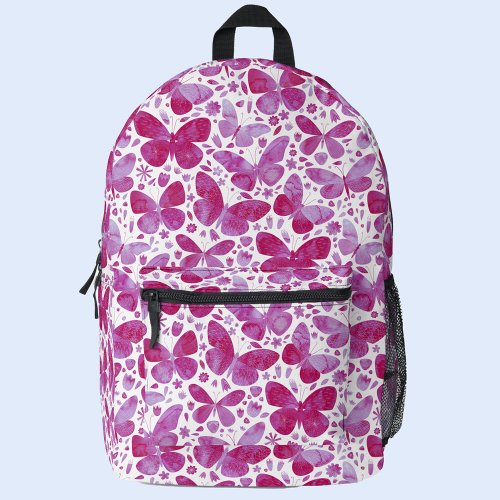 Butterfly Pink Watercolor Printed Backpack