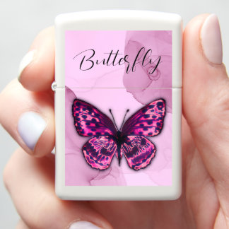 Butterfly Pink Zippo Lighter