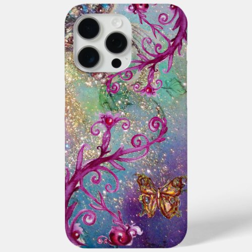 BUTTERFLY PLANT  MAGIC SWIRLS IN SPARKLE blue iPhone 15 Pro Max Case
