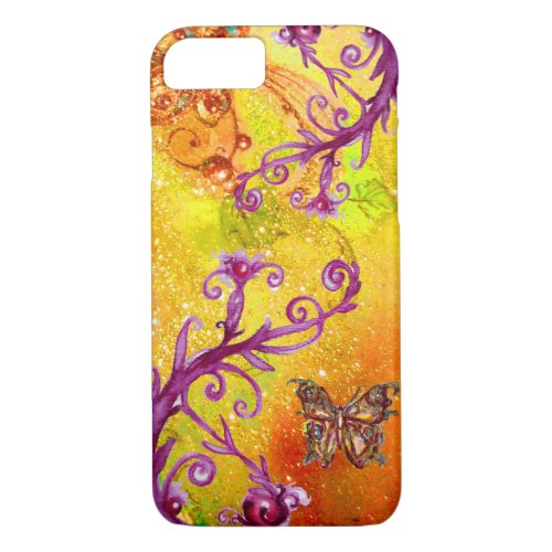 BUTTERFLY PLANT  MAGIC SWIRLS IN SPARKLE Yellow iPhone 87 Case