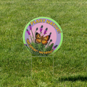 Butterfly Pollinator Garden Yard Sign