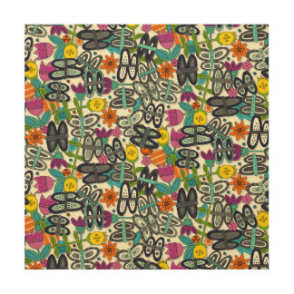butterfly pop garden wood wall art