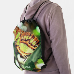 Butterfly Posing Close Up Personalized Drawstring Bag