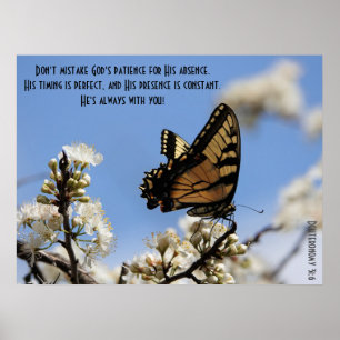 Butterfly Poster w Verse from Deuteronomy 31:6