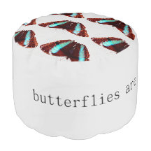 Butterfly pouf footrest ottoman
