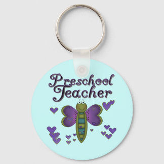 Butterfly Preschool Teacher Tshirts and Gifts Keychain