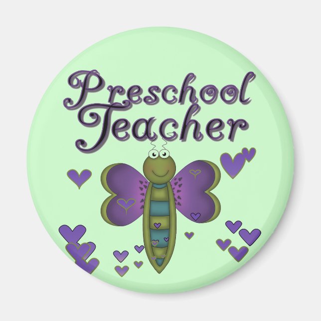 Butterfly Preschool Teacher Tshirts and Gifts Magnet (Front)