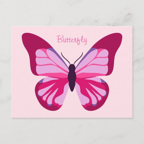 Butterfly Pretty Pink Purple Postcard