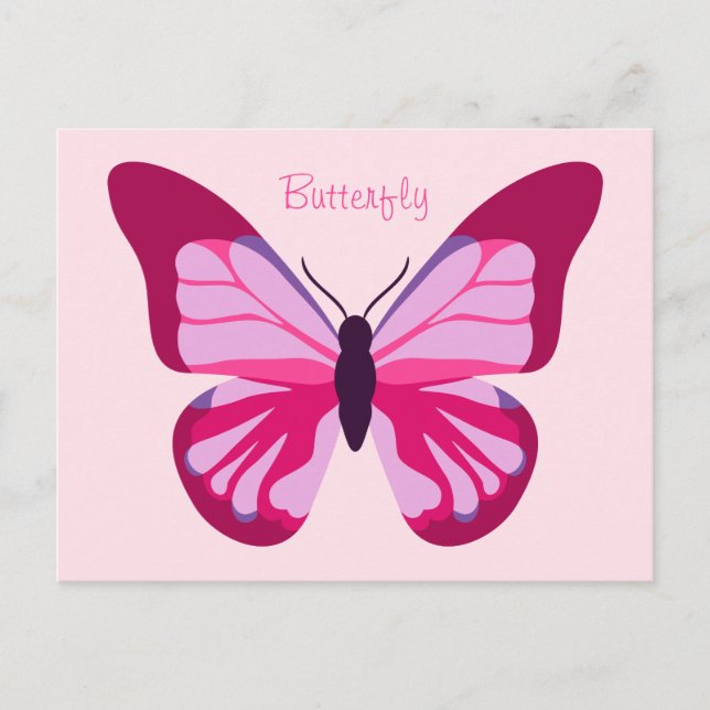 Butterfly Pretty Pink Purple Postcard (Front)