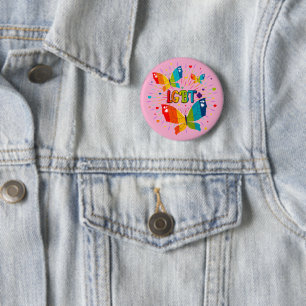 Butterfly Pride Love is Love LGBT Awareness Button