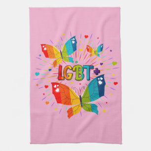 Butterfly Pride Love is Love LGBT Awareness Kitchen Towel