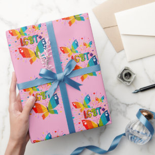 Butterfly Pride Love is Love LGBT Awareness Wrapping Paper