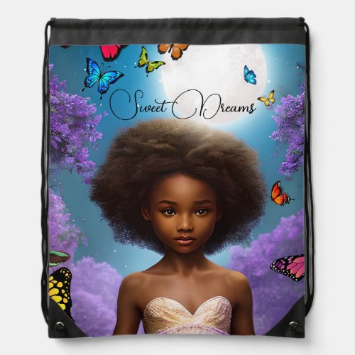 Butterfly Princess Drawstring Backpack 