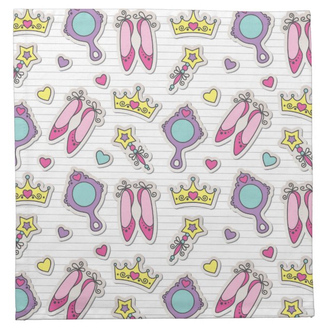 butterfly princess pattern cloth napkin (Front)