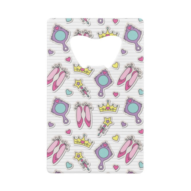 butterfly princess pattern credit card bottle opener (Front)