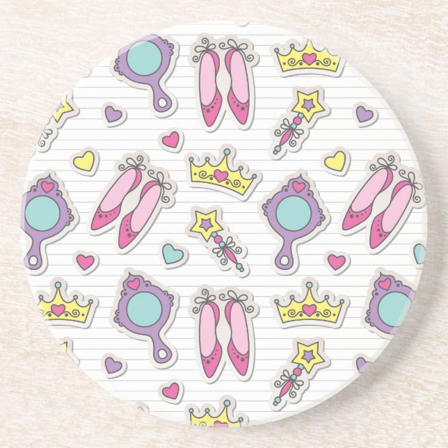 butterfly princess pattern drink coaster (Front)