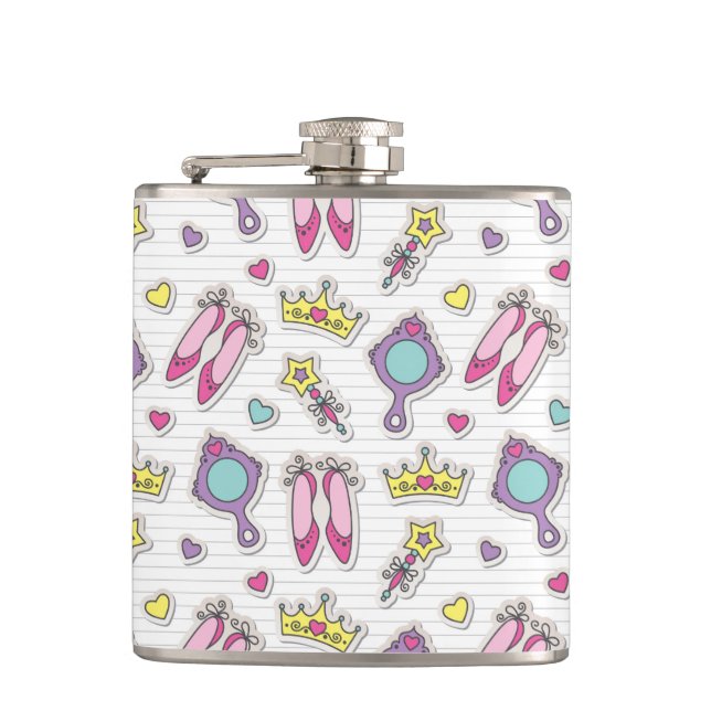 butterfly princess pattern flask (Front)