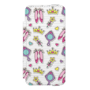 butterfly princess pattern wallet case for iPhone SE/5/5s