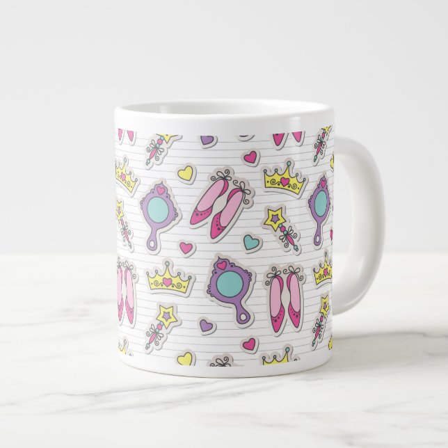 butterfly princess pattern large coffee mug (Front Right)