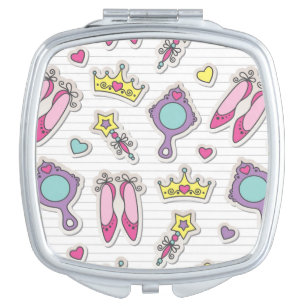 butterfly princess pattern makeup mirror