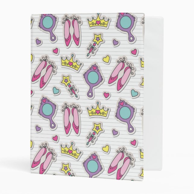 butterfly princess pattern mini binder (Front/Inside)