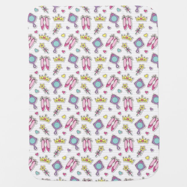 butterfly princess pattern stroller blanket (Front)