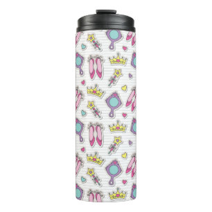 butterfly princess pattern thermal tumbler