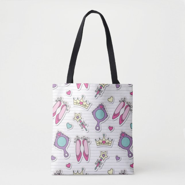 butterfly princess pattern tote bag (Front)