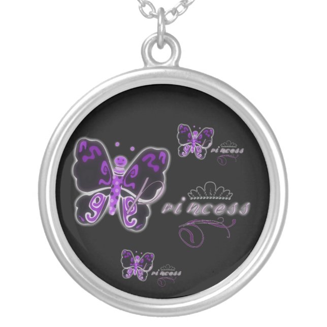 Butterfly Princess Silver Plated Necklace (Front)