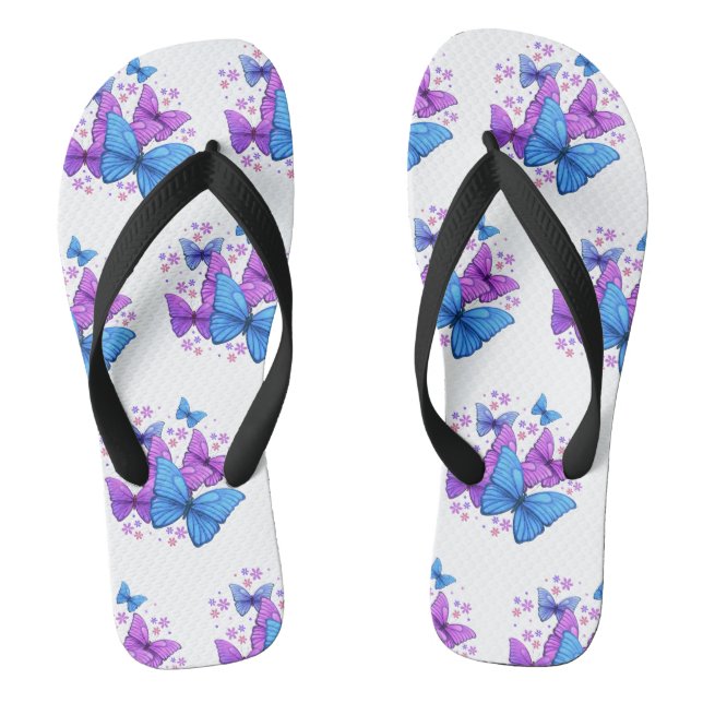 Butterfly Print  Flip Flops (Footbed)