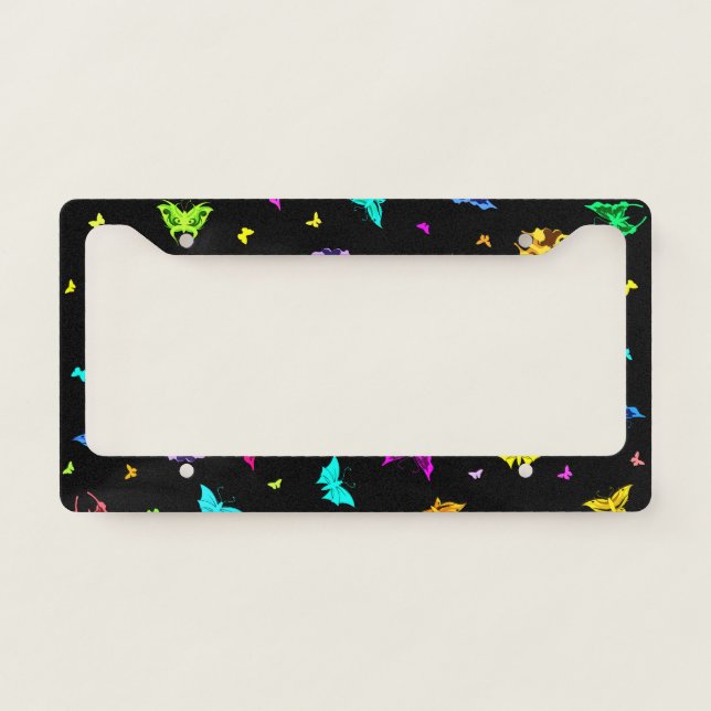 Butterfly Print License Plate Frame (Front)
