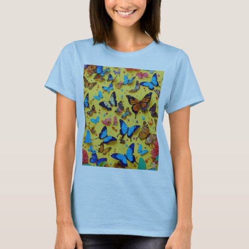 butterfly print T_shirt 
