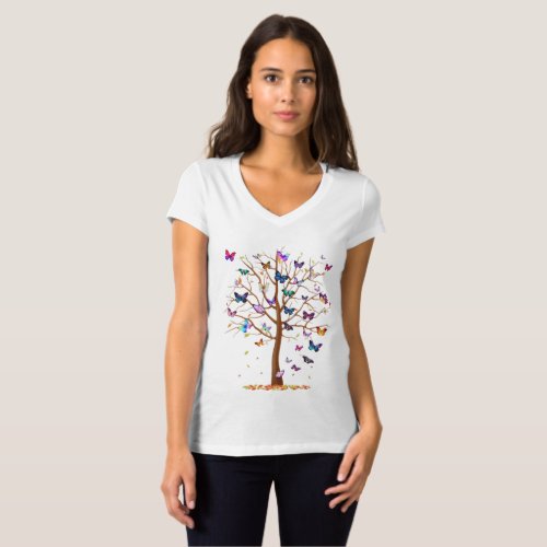 Butterfly Print Womens  T_Shirt