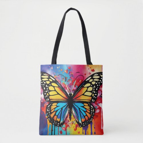 Butterfly printed colourful Tote