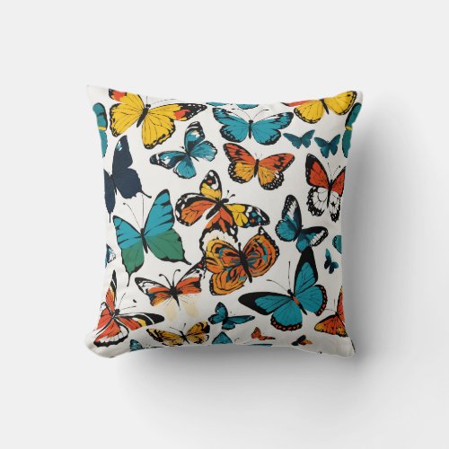 Butterfly Printed Decorative Pillow