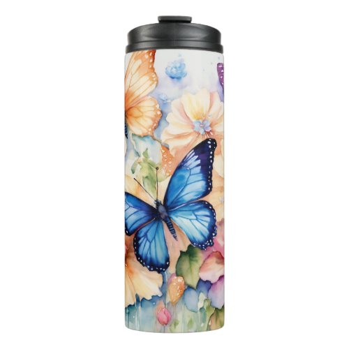 Butterfly printed floral Thermal Tumbler