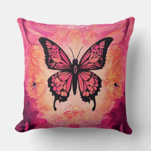 Butterfly printed Throw Pillow