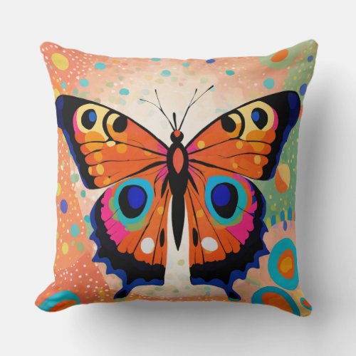  Butterfly printed Throw Pillow