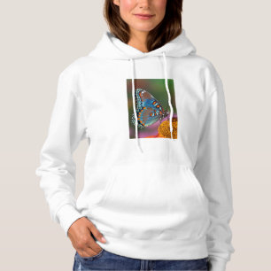 Butterfly profile on a flower hoodie