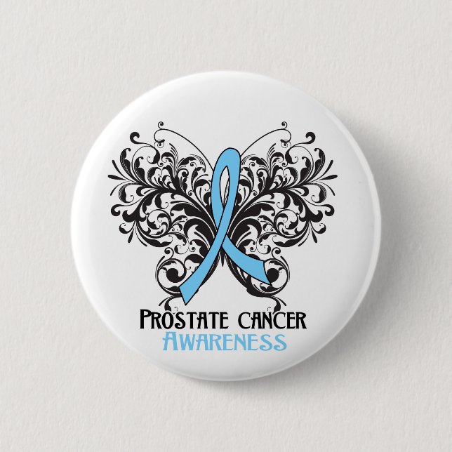 Butterfly Prostate Cancer Awareness Button (Front)