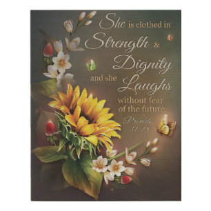 Butterfly Proverbs 31:25 Memorial Gifts Faux Canvas Print