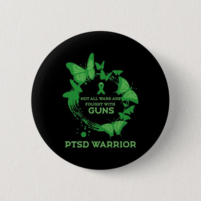 Butterfly Ptsd Quote Depression Prevention Us Army Button (Front)