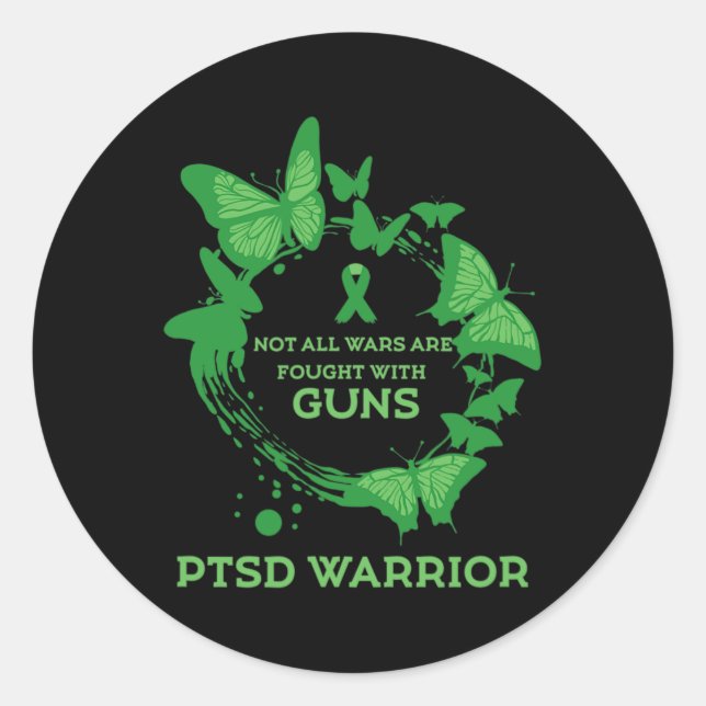 Butterfly Ptsd Quote Depression Prevention Us Army Classic Round Sticker (Front)