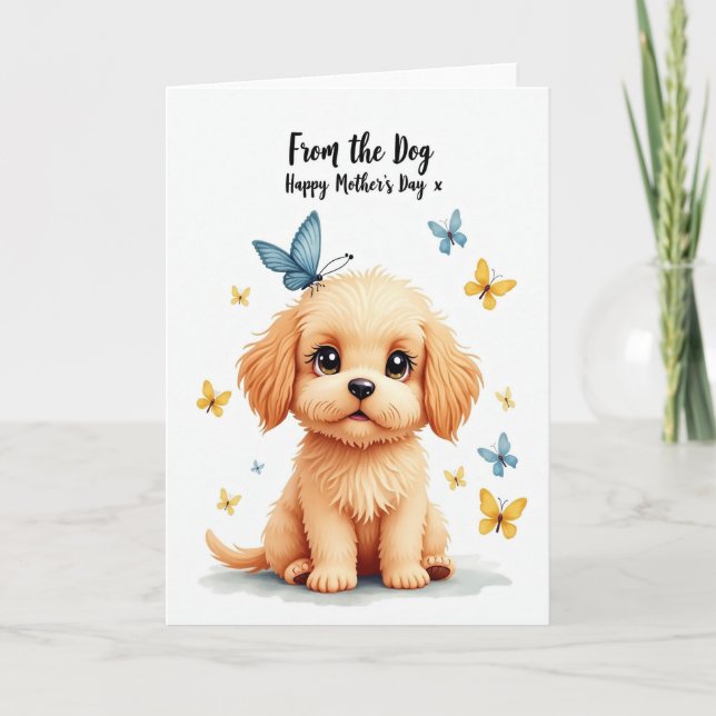 Butterfly Puppy Mothers Card (Front)
