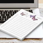 Butterfly Purple and Grey Personalized Checklist Notepad<br><div class="desc">Chic and feminine to-do-list pads, which you can personalize with your name. The design features pretty butterflies at the top with "to do list" lettered in script typography. It has a pink purple and grey color palette and the check boxes and lines help keep your notes in order. Please browse...</div>
