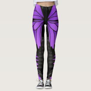 butterfly purple animal pattern Leggings