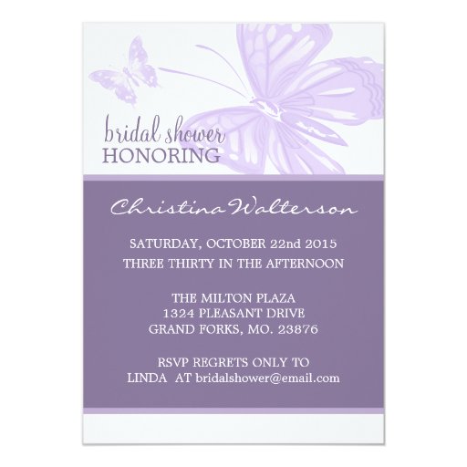 Purple Butterfly Bridal Shower Invitations 9